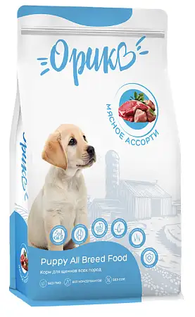 Купить Орико сухой корм для щенков всех пород мясное ассорти