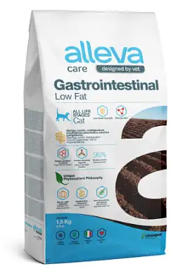 Alleva Care Cat Gastrointestinal Low Fat сухой диетический корм со сниженным уровнем жира для взрослых кошек, при заболеваниях ЖКТ