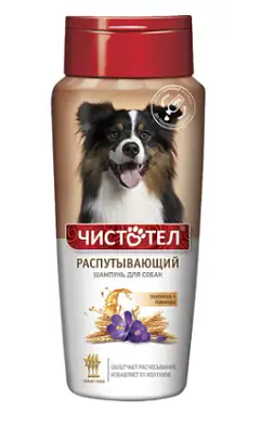 ЧИСТОТЕЛ Шампунь для собак Распутывающий для облегчения расчесывания и избавления от колтунов