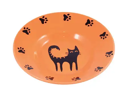 Купить mr.kranch блюдце керамическое для кошек, оранжевое
